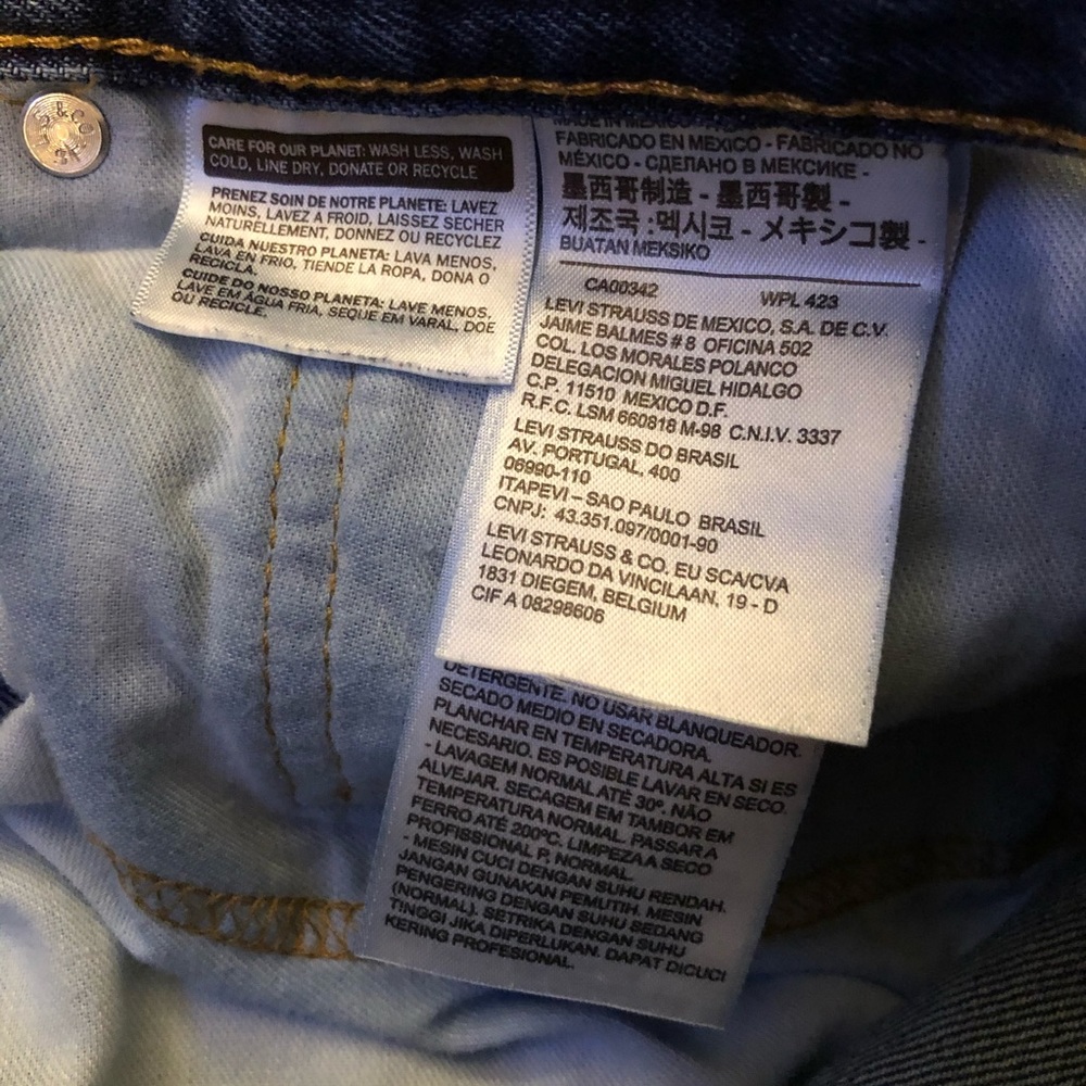 34x30 Levi’s 505 Men’s Regular Fit Dark Blue Jeans - Picture 8 of 8